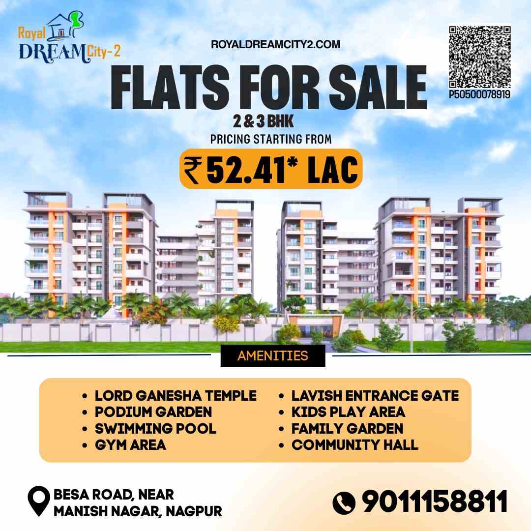 Flats For Sale In Nagpur 2 & 3 BHK For Sale RERA Approved Flats And Affortable